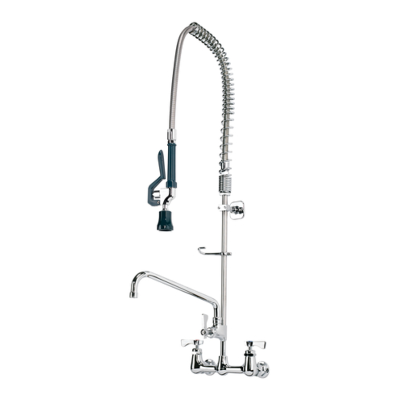 Krowne Royal Series 8-Inch Wall-Mounted Pre-Rinse Faucet Assembly with 12-Inch Add-On Spout (17-109WL)