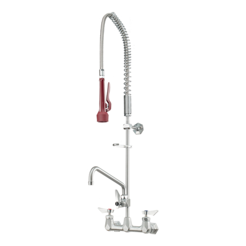 Krowne DX-109 Diamond Series 38-Inch Wall-Mounted Pre-Rinse Unit with 12-Inch Add-On Faucet