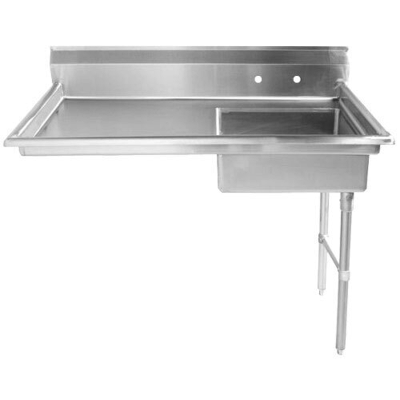 Omcan 40190 50-Inch Right-to-Left Soiled Undercounter Dish Table with Pre-Rinse Sink