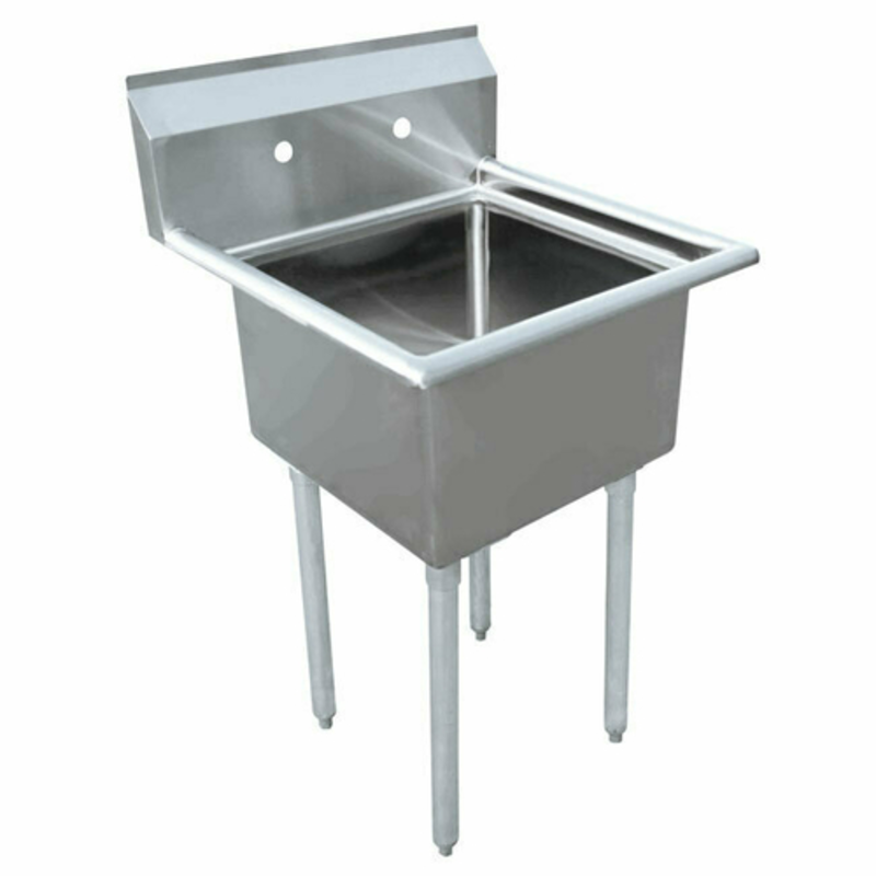 Omcan 43783 Heavy-Duty Single Compartment Commercial Pot Sink with 24-Inch Bowl
