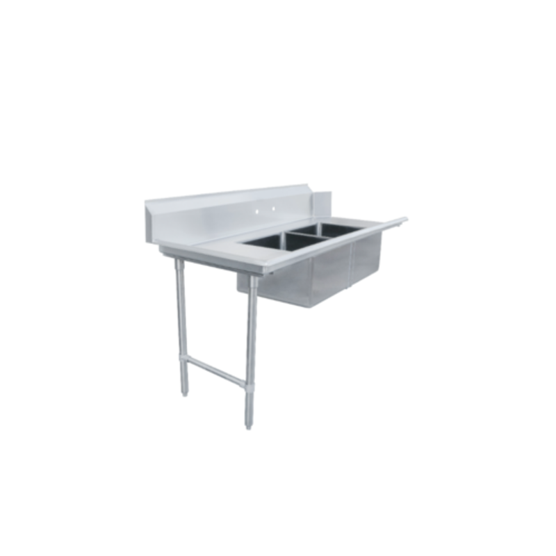 Omcan 48485 Left-to-Right 72-Inch Straight Soiled Dishtable with Dual Sinks