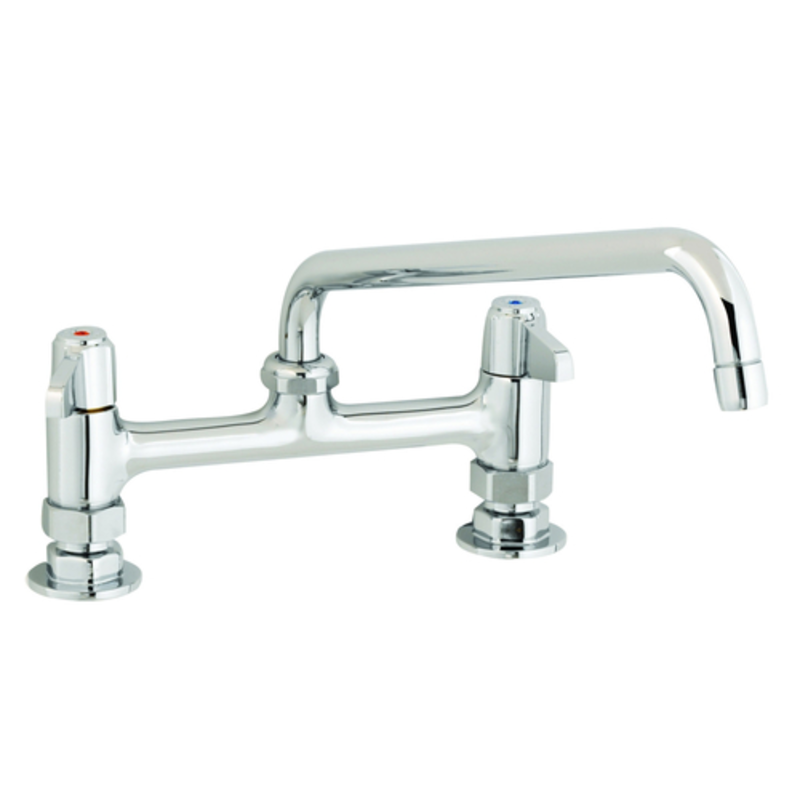T&S Brass Equip 5F-8DLX18 8-Inch Deck Mount Faucet with 18-Inch Swing Spout