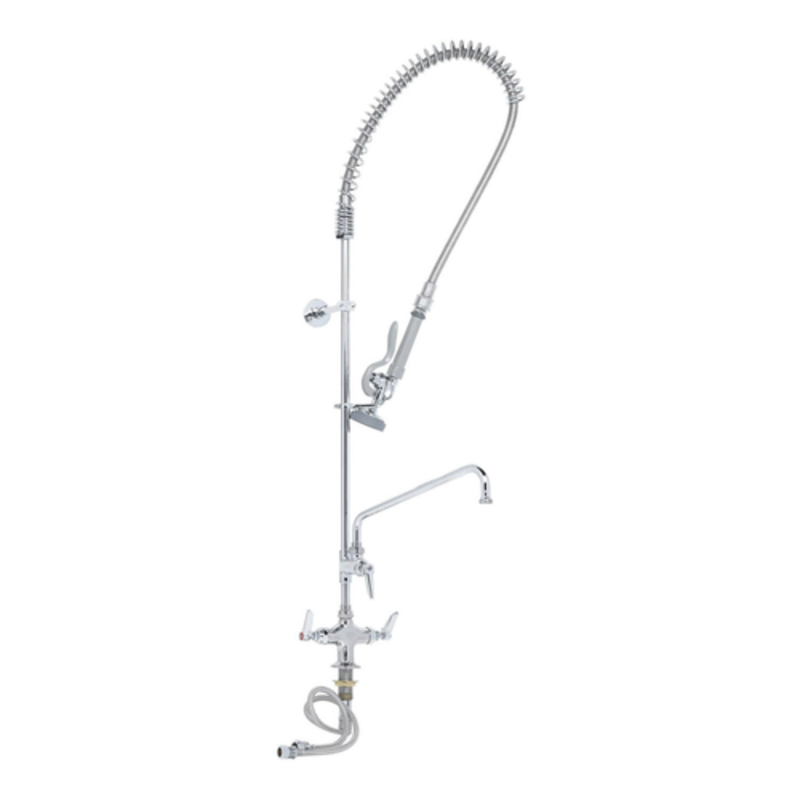 T&S Brass B-0113-ADF08 Single-Hole Deck Mount Pre-Rinse Unit with 8-Inch Add-On Faucet