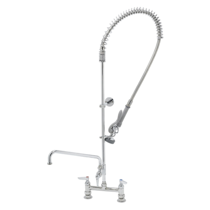 T&S Brass B-0123-ADF12 Deck-Mount Pre-Rinse Assembly with 12-Inch Swing Nozzle Faucet