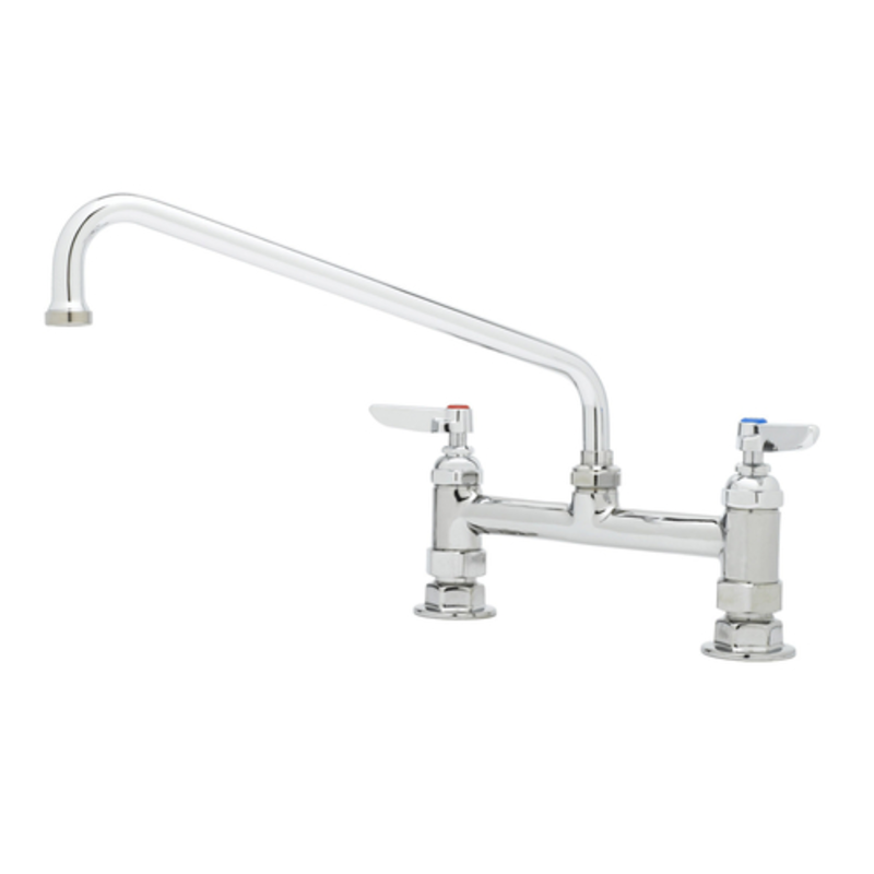 T&S Brass B-0221 8-Inch Deck Mount Commercial Mixing Faucet with 12-Inch Swing Nozzle