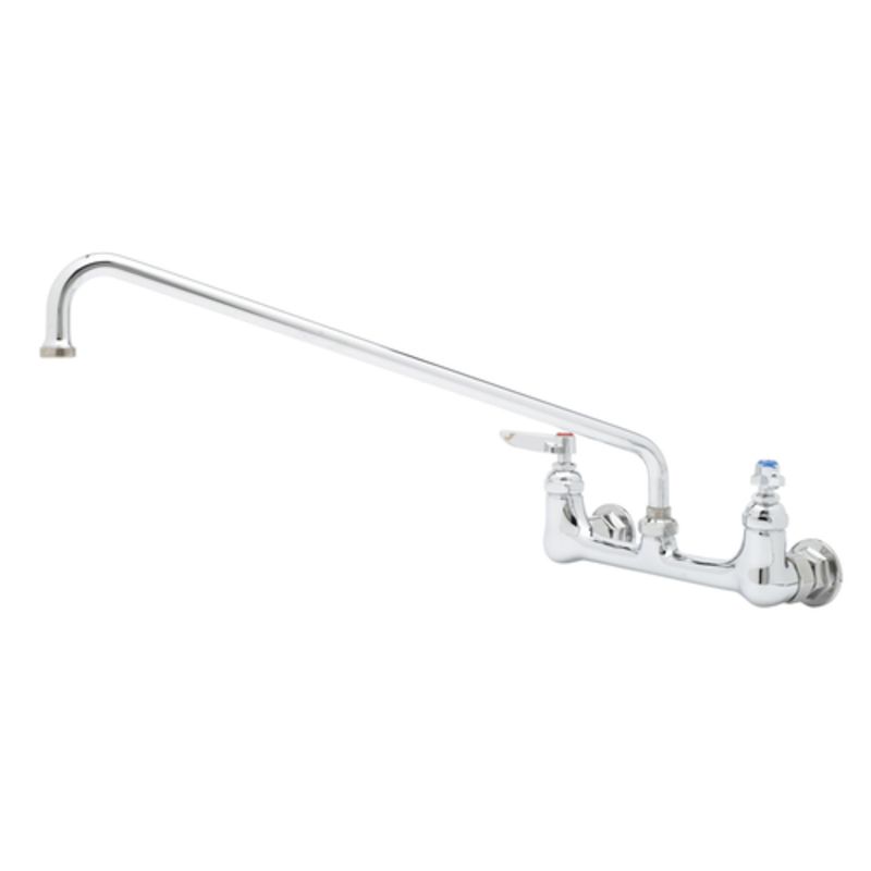 T&S Brass B-0230 Commercial 8-Inch Wall Mount Mixing Faucet with 18-Inch Swing Nozzle